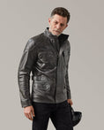 Load image into Gallery viewer, Belstaff Belstaff BELSTAFF TURNER HAND WAXED LEATHER MOTORCYCLE JACKET - ANTIQUE BLACK