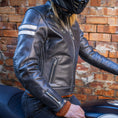 Load image into Gallery viewer, Biker Torque Segura Segura Romeo Ladies Leather Motorcycle Jacket - Black / White