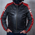 Load image into Gallery viewer, Biker Torque Segura Segura Romeo Mens Leather Motorcycle Jacket - Black / Red