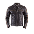 Load image into Gallery viewer, Helstons HELSTONS HELSTONS ACE LEATHER MOTORCYCLE JACKET - OLDIES BROWN