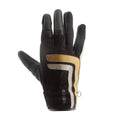 Load image into Gallery viewer, Helstons HELSTONS HELSTONS JEFF SUMMER LEATHER GLOVE 4WAYS BLACK/GOLD/BEIGE