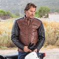 Load image into Gallery viewer, Helstons HELSTONS Small HELSTONS CRUISER LEATHER MOTORCYCLE JACKET - CAMEL/BLACK