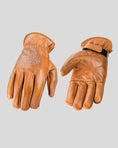 Load image into Gallery viewer, Rokker Rokker ROKKER TATTOO SKULL COGNAC MOTORCYCLE GLOVES
