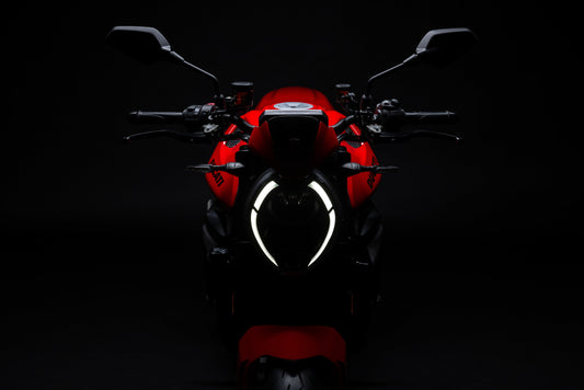 Ducati Monster in a photo studio black background