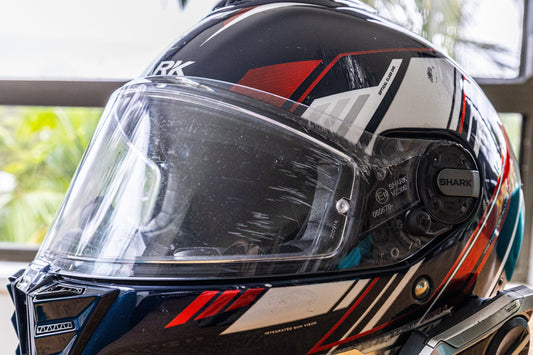 Damaged Motorcycle Helmet
