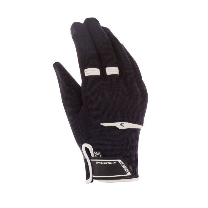 BERING 🇫🇷 BORNEO EVO MID SEASON WATERPROOF WOMENS MOTORCYCLE GLOVE BLACK/WHITE