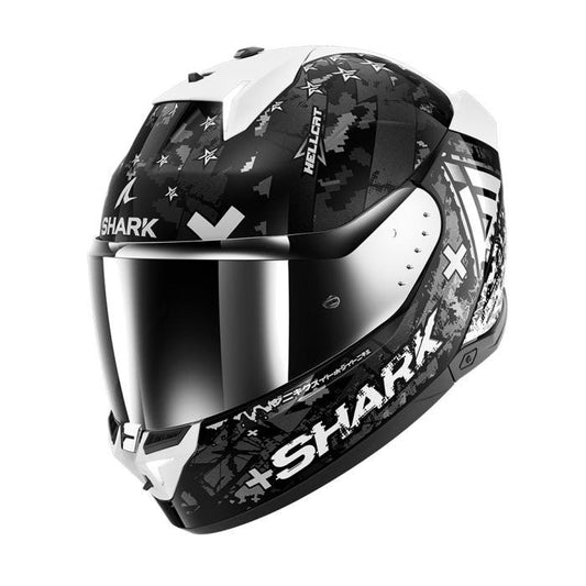 SHARK SKWAL I3 HELLCAT BLACK/CHROME/SILVER HELMET