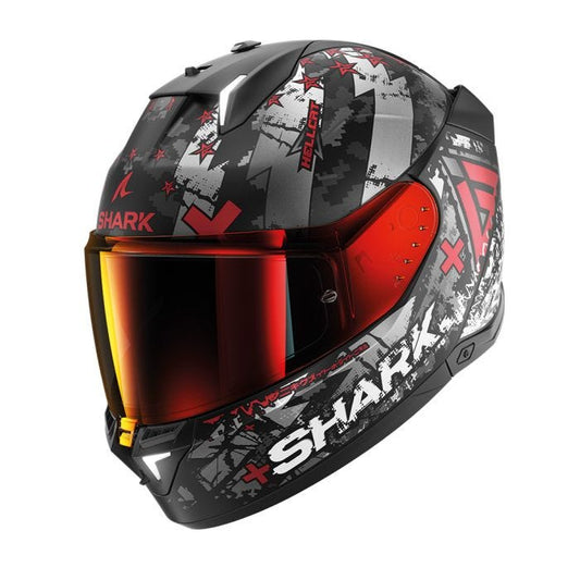 SHARK SKWAL I3 HELLCAT MATTE BLACK/CHROME/RED HELMET