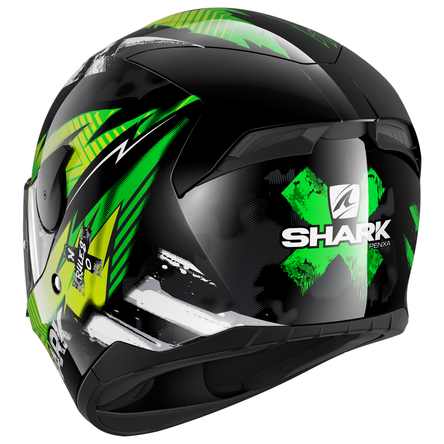 SHARK D SKWAL 2 PENXA BLACK/GREEN/YELLOW HELMET