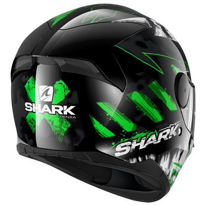 SHARK D SKWAL 2 PENXA BLACK/GREEN/YELLOW HELMET