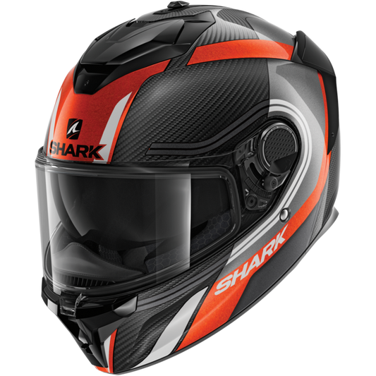 SHARK SPARTAN GT CARBON TRACKER ANTHRACITE/WHITE HELMET