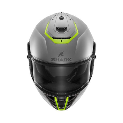 SHARK SPARTAN RS BLANK SP MATTE SILVER/YELLOW HELMET