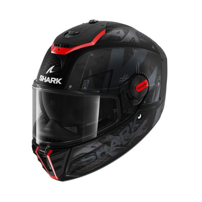 SHARK SPARTAN RS STINGREY BLACK/ANTHRACITE/RED HELMET