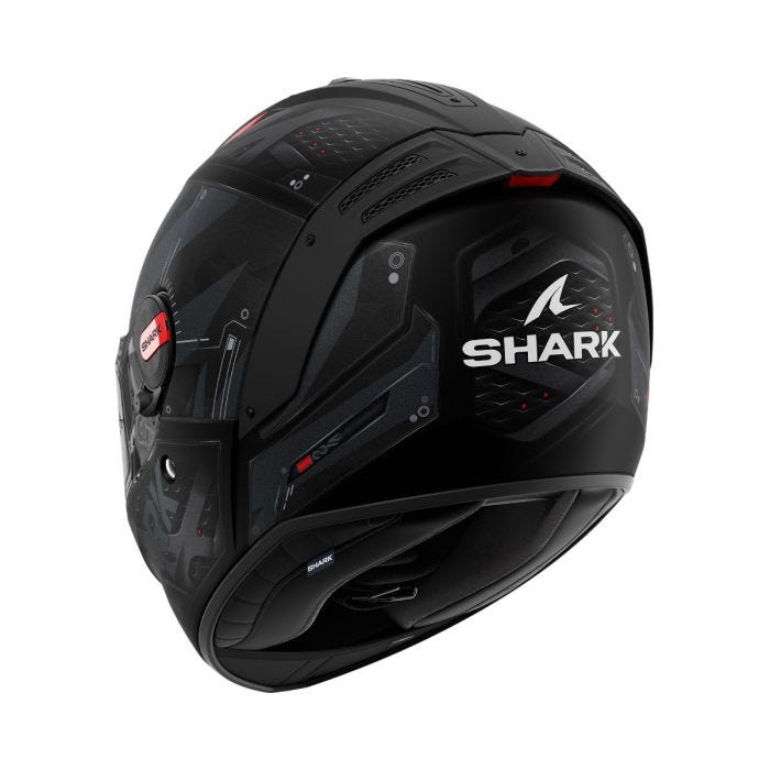 SHARK SPARTAN RS STINGREY BLACK/ANTHRACITE/RED HELMET