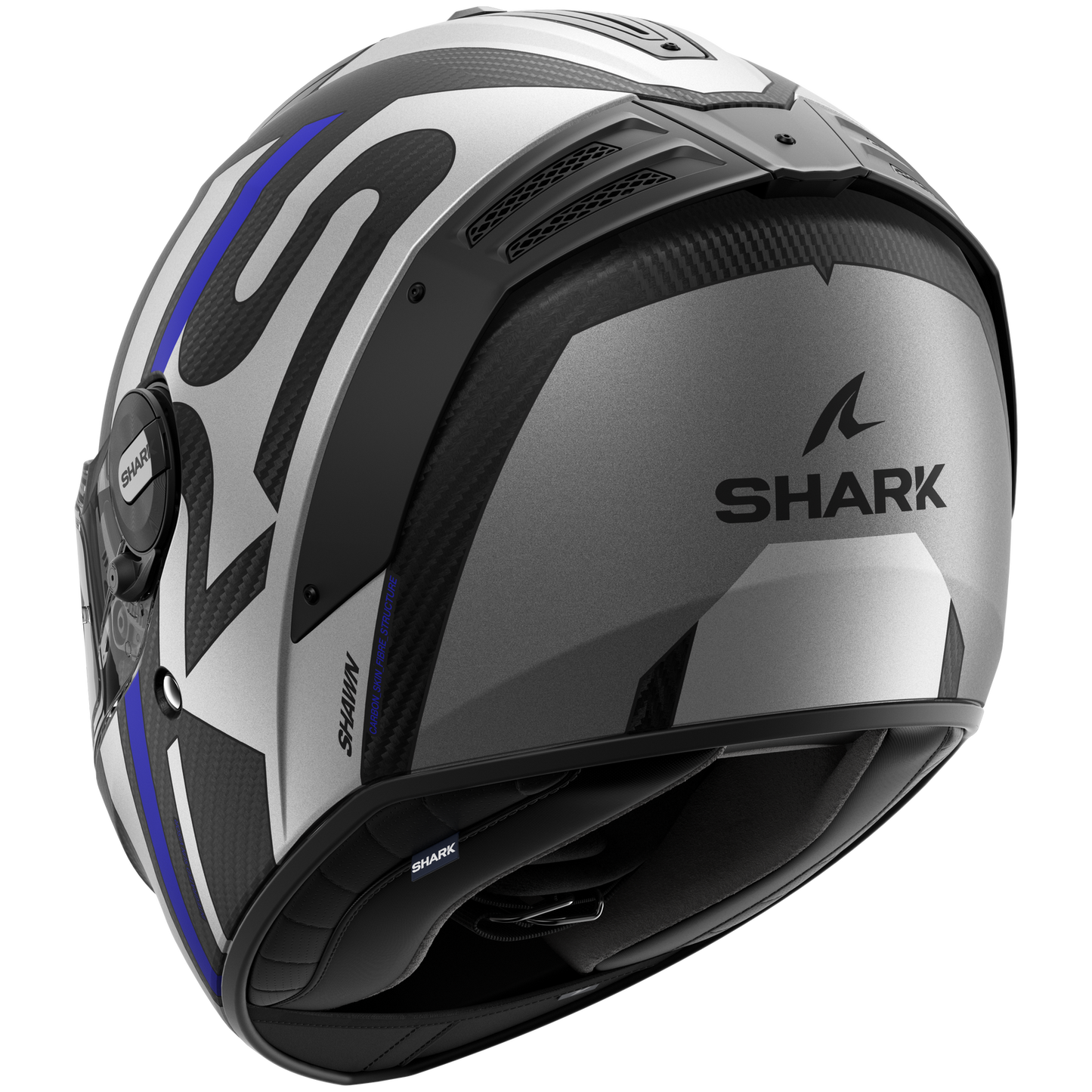 SHARK SPARTAN RS CARBON SHAWN BLUE/SILVER HELMET