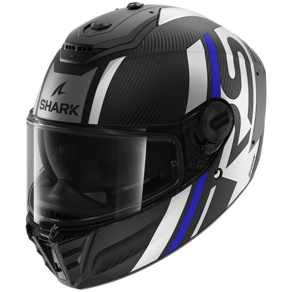 SHARK SPARTAN RS CARBON SHAWN BLUE/SILVER HELMET