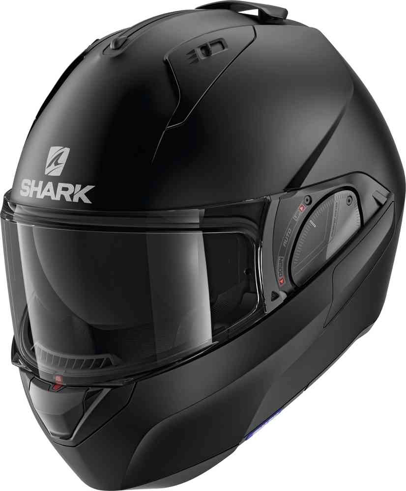 SHARK EVO ES BLANK MATTE BLACK FLIP UP MODULAR HELMET - KING SIZE (XXL)