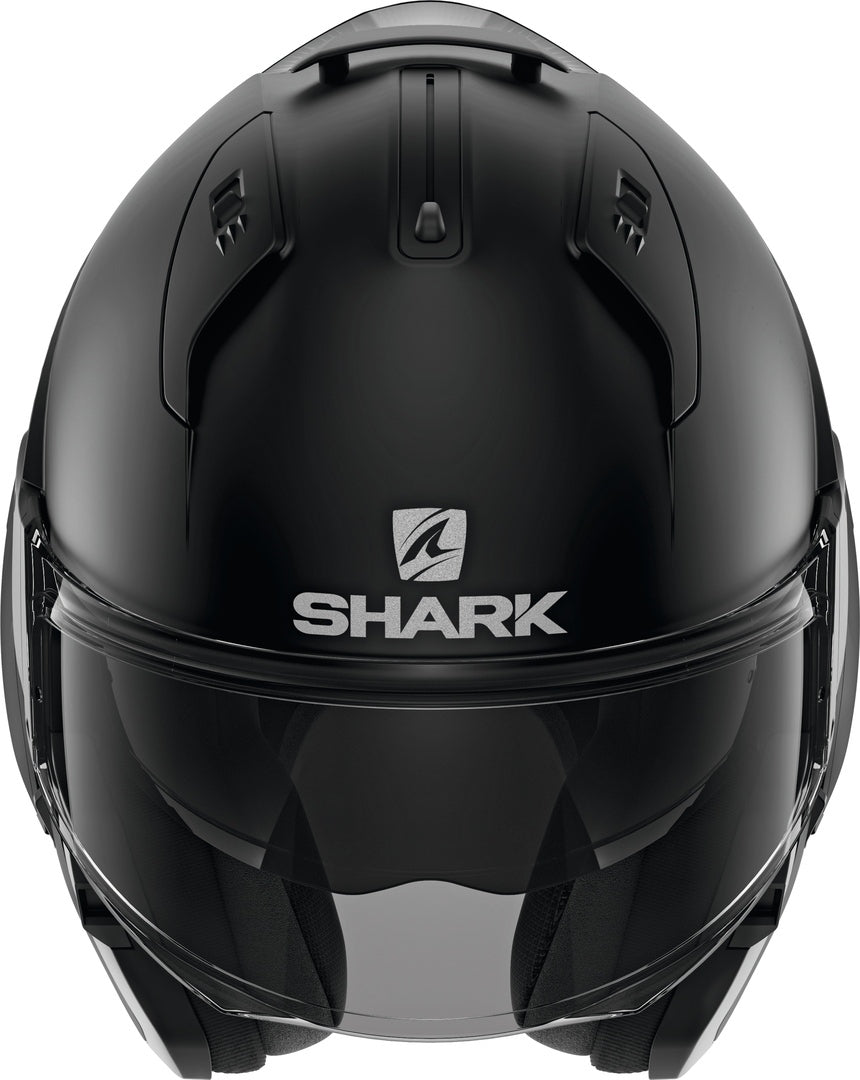 SHARK EVO ES BLANK MATTE BLACK FLIP UP MODULAR HELMET - KING SIZE (XXL)