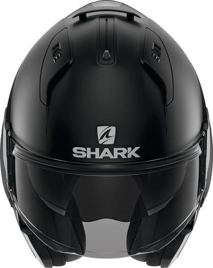 SHARK EVO ES BLANK MATTE BLACK FLIP UP MODULAR HELMET - KING SIZE (XXL)