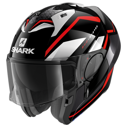 SHARK EVO ES YARI BLACK/RED/WHITE MODULAR HELMET