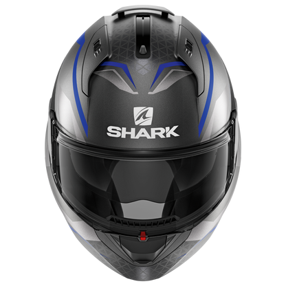 SHARK EVO ES YARI MATTE ANTHRACITE/BLUE/SILVER MODULAR HELMET