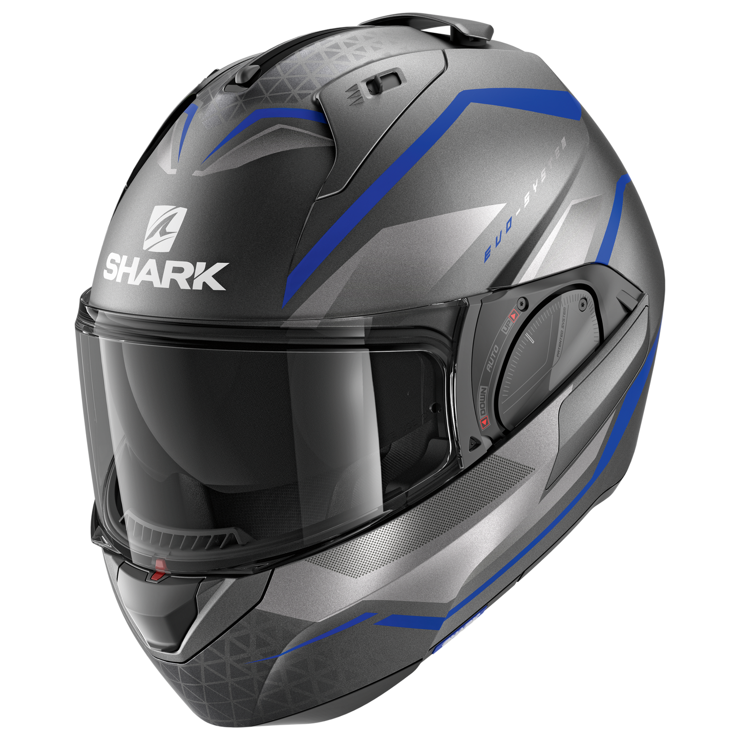 SHARK EVO ES YARI MATTE ANTHRACITE/BLUE/SILVER MODULAR HELMET