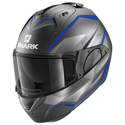 SHARK EVO ES YARI MATTE ANTHRACITE/BLUE/SILVER MODULAR HELMET