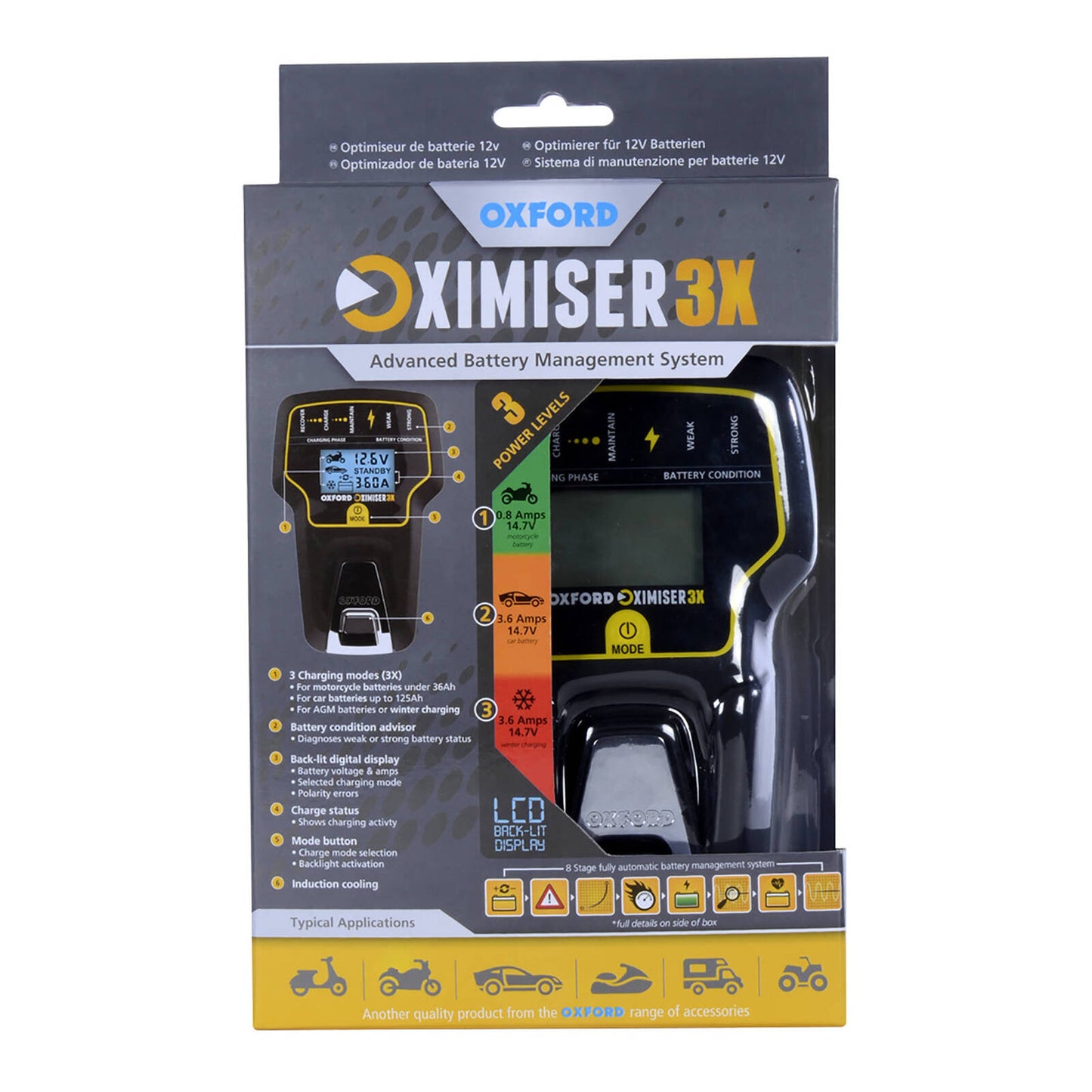 Oxford Oximiser 3X Battery Management System Charger 3.6a