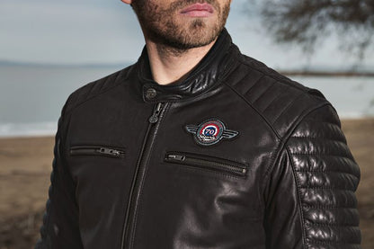 SEGURA 🇫🇷 UNITED FRENCH LEATHER MOTORCYCLE JACKET BLACK - LARGE