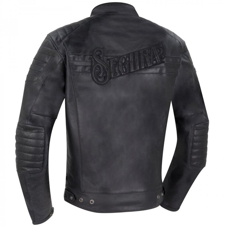 SEGURA STRIPE LEATHER MOTORCYCLE JACKET BLACK EDITION - CE Level AAA Rated