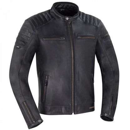 SEGURA STRIPE LEATHER MOTORCYCLE JACKET BLACK EDITION - CE Level AAA Rated