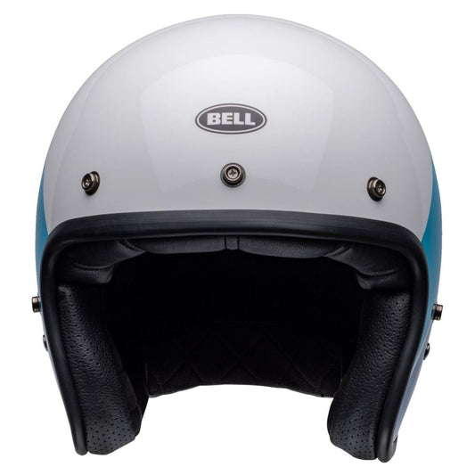 Bell Helmut Medium BELL CUSTOM 500 RIFF WHITE/BLUE MOTORCYCLE HELMET