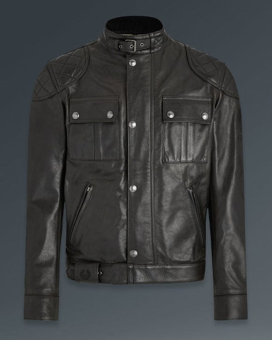 Belstaff Belstaff BELSTAFF BROOKLANDS LEATHER MOTORCYCLE JACKET - ANTIQUE BLACK