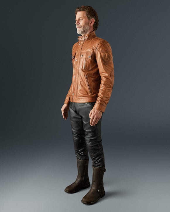 Belstaff Belstaff BELSTAFF BROOKLANDS LEATHER MOTORCYCLE JACKET - BURNT CUERO