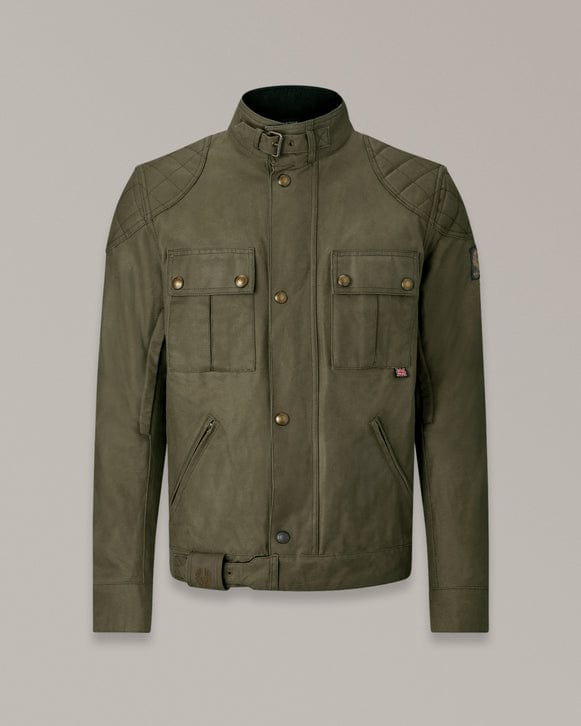 Belstaff Belstaff BELSTAFF BROOKLANDS ULTRACORE WAXED COTTON JACKET - OLIVE