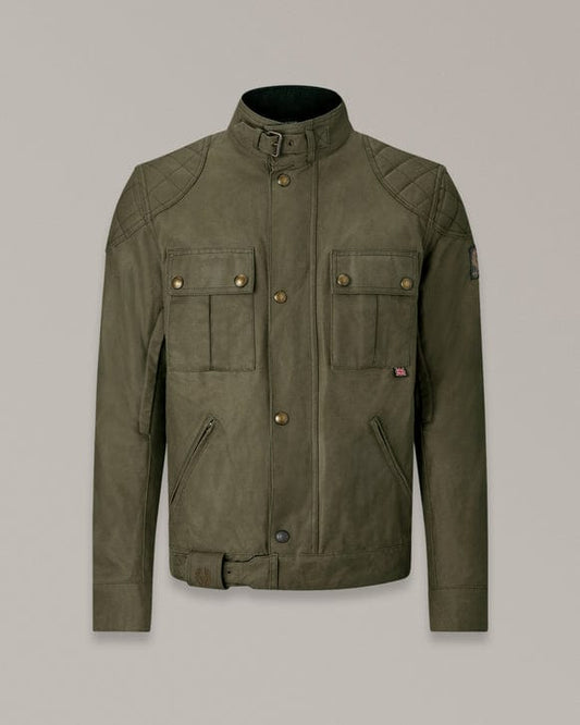 Belstaff Belstaff BELSTAFF BROOKLANDS ULTRACORE WAXED COTTON JACKET - OLIVE