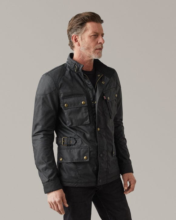 Belstaff Belstaff BELSTAFF CROSBY WAXED COTTON MOTORCYCLE JACKET - BLACK