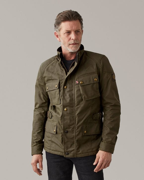 Belstaff Belstaff BELSTAFF CROSBY WAXED COTTON MOTORCYCLE JACKET - FOREST GREEN