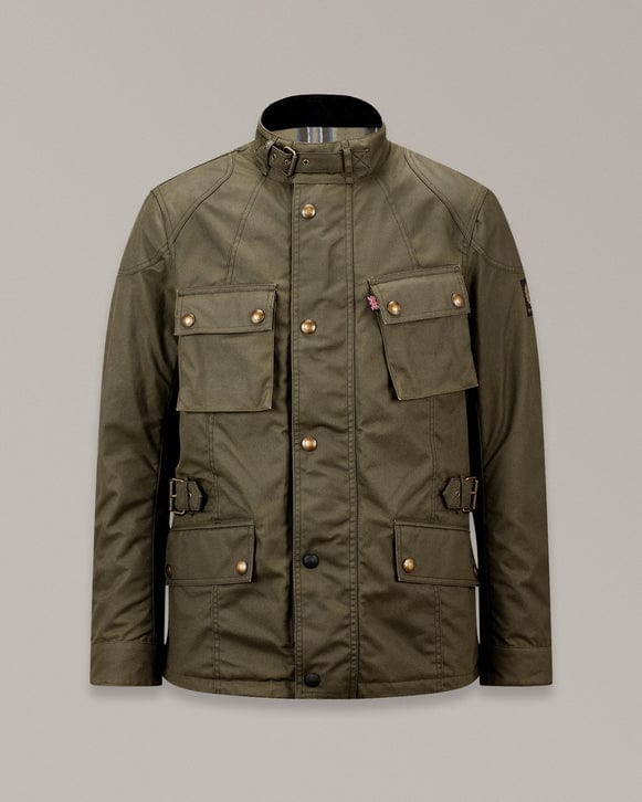 Belstaff Belstaff BELSTAFF CROSBY WAXED COTTON MOTORCYCLE JACKET - FOREST GREEN