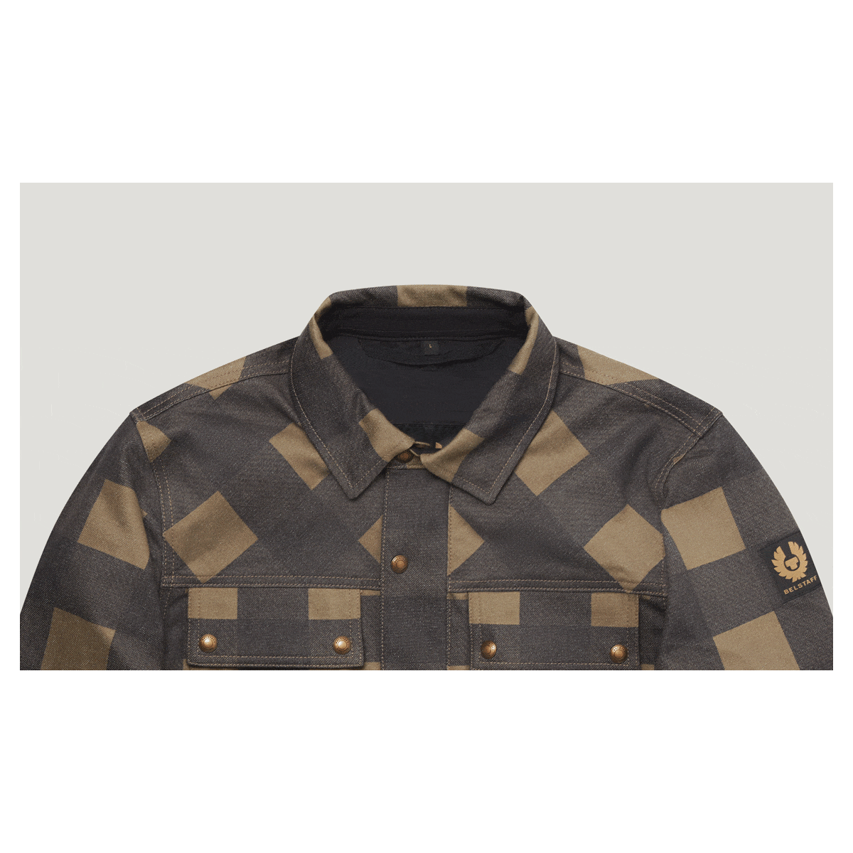 Belstaff Belstaff BELSTAFF MANSION MOTORCYCLE RIDING SHIRT - CHEQUERED OLIVE/BLACK