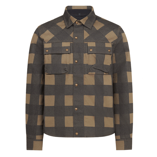 Belstaff Belstaff BELSTAFF MANSION MOTORCYCLE RIDING SHIRT - CHEQUERED OLIVE/BLACK