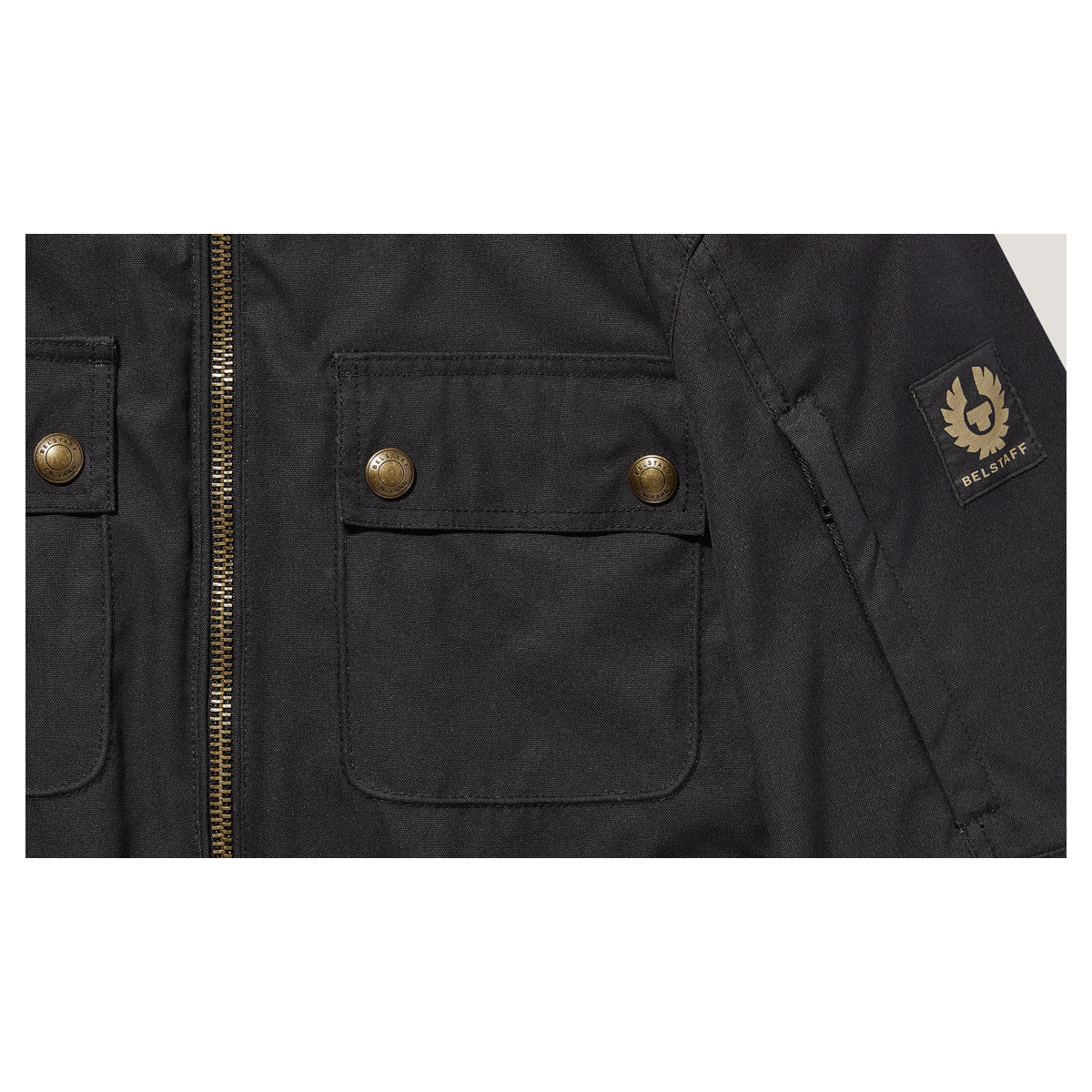 Belstaff Belstaff BELSTAFF ROBERTS COTTON CANVAS MOTORCYCLE JACKET - BLACK