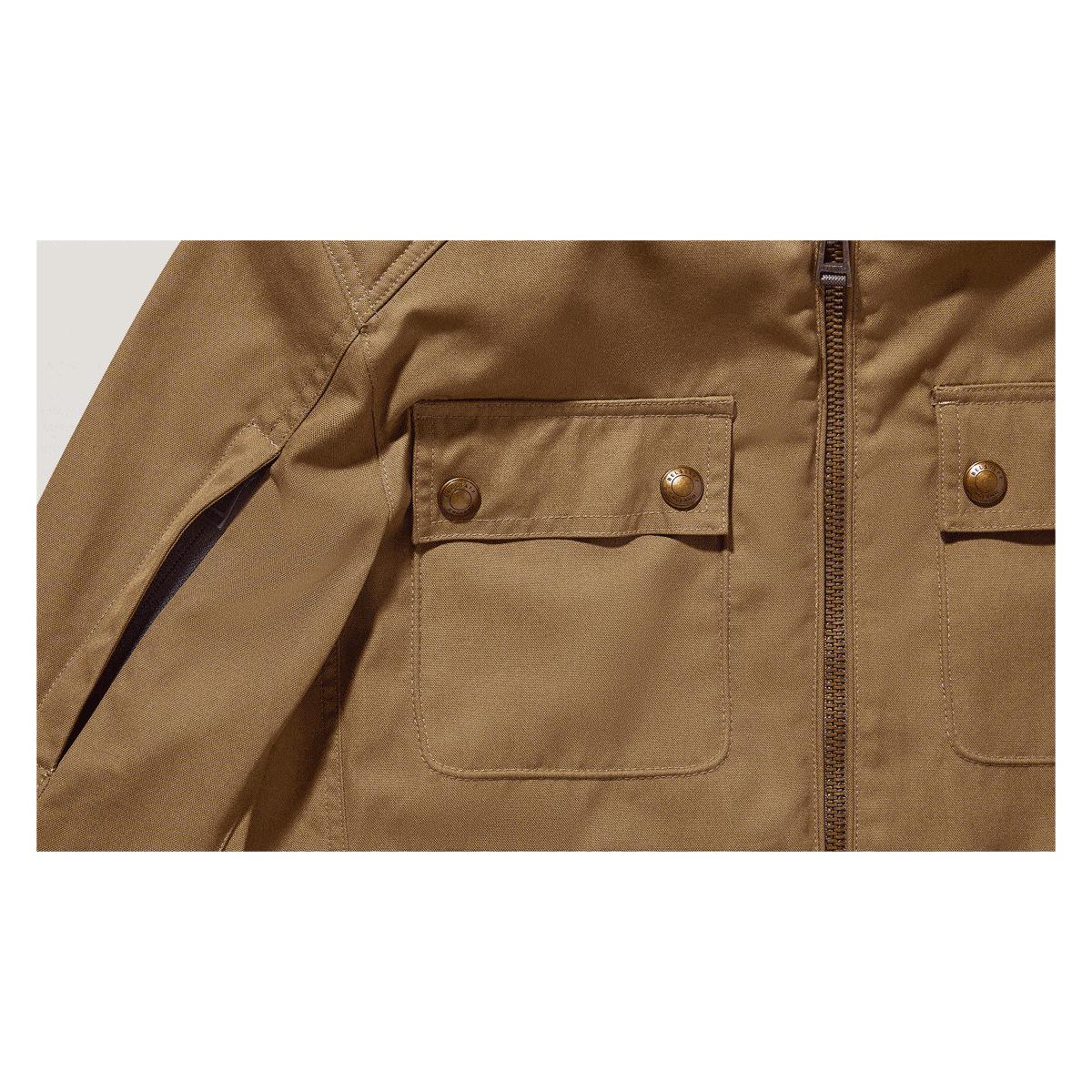 Belstaff Belstaff BELSTAFF ROBERTS COTTON CANVAS MOTORCYCLE JACKET - OLIVE