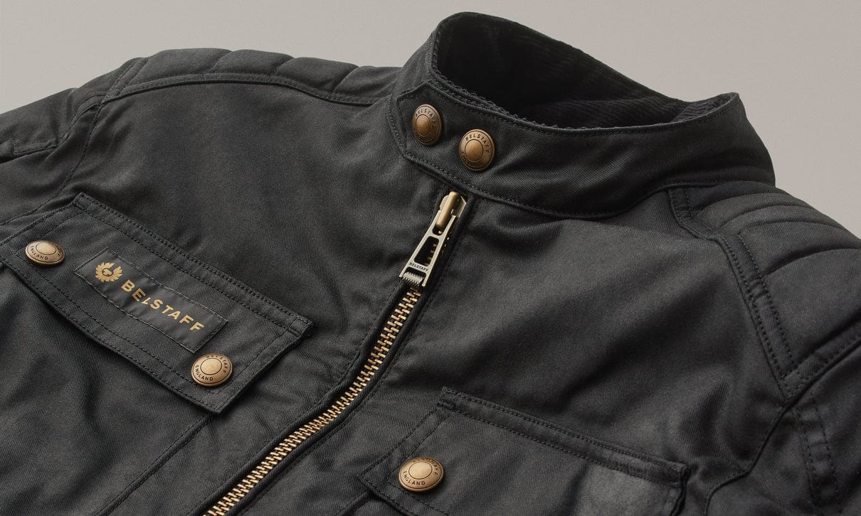 Belstaff Belstaff BELSTAFF ROBERTS WAXED COTTON VENTED MOTORCYCLE JACKET - BLACK
