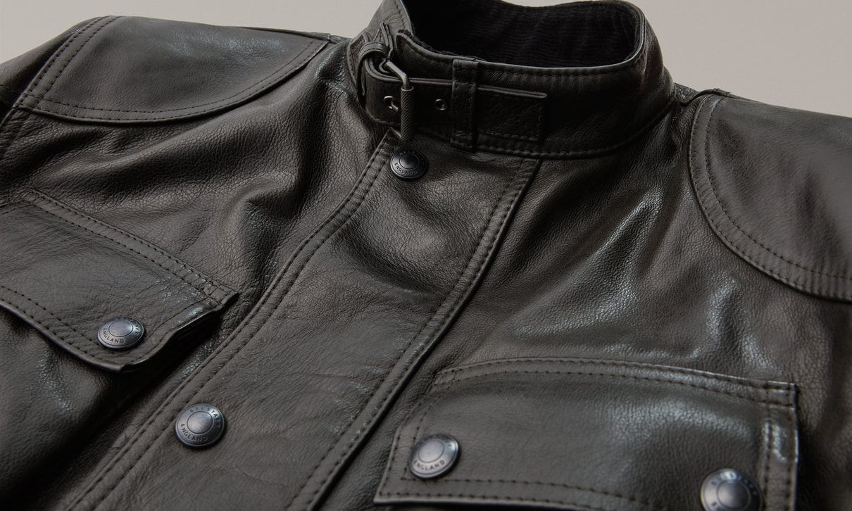 Belstaff Belstaff BELSTAFF TRIALMASTER HAND WAXED LEATHER MOTORCYCLE JACKET - ANTIQUE BLACK