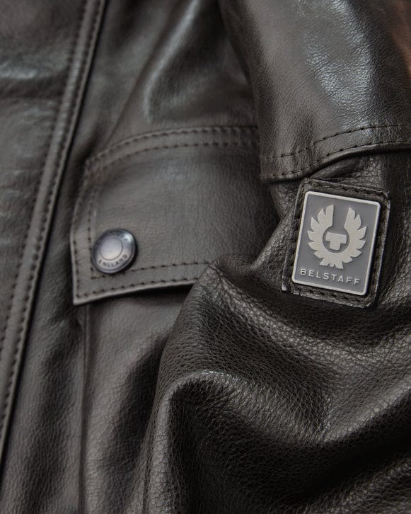 Belstaff Belstaff BELSTAFF TRIALMASTER HAND WAXED LEATHER MOTORCYCLE JACKET - ANTIQUE BLACK