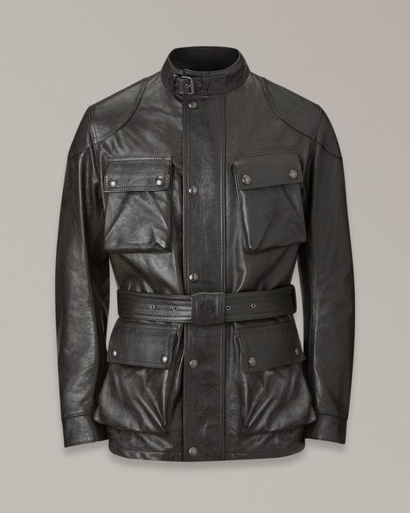 Belstaff Belstaff BELSTAFF TRIALMASTER HAND WAXED LEATHER MOTORCYCLE JACKET - ANTIQUE BLACK