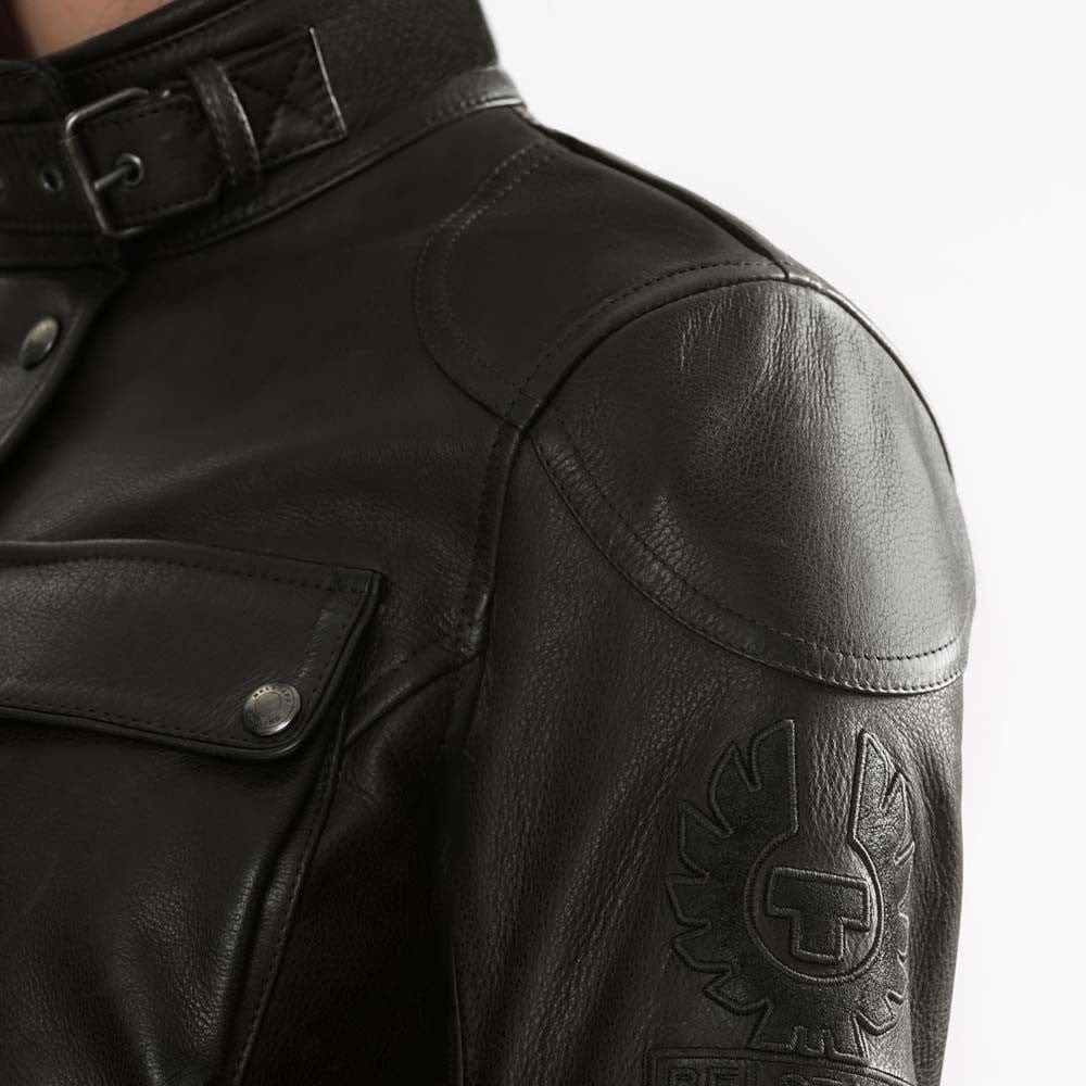 Belstaff Belstaff BELSTAFF TRIALMASTER PRO WOMEN LEATHER MOTORCYCLE JACKET - ANTIQUE BLACK