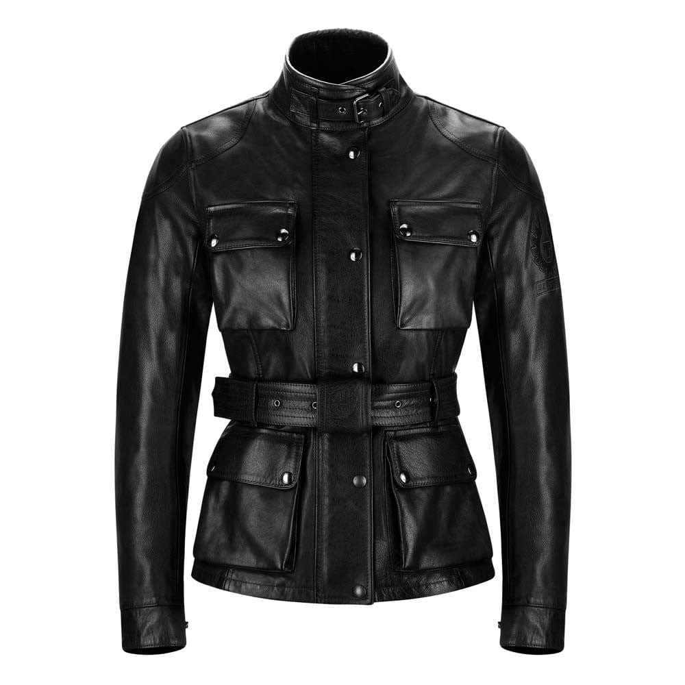 Belstaff Belstaff BELSTAFF TRIALMASTER PRO WOMEN LEATHER MOTORCYCLE JACKET - ANTIQUE BLACK