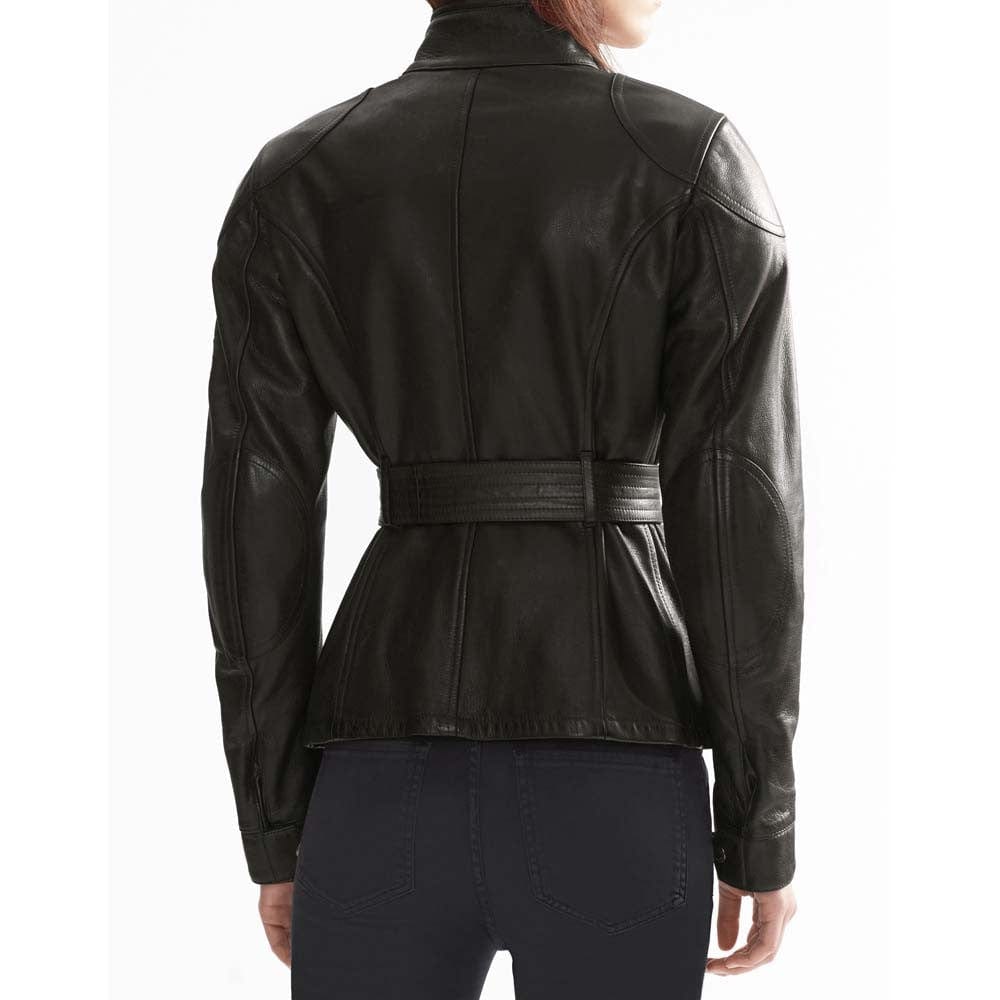 Belstaff Belstaff BELSTAFF TRIALMASTER PRO WOMEN LEATHER MOTORCYCLE JACKET - ANTIQUE BLACK